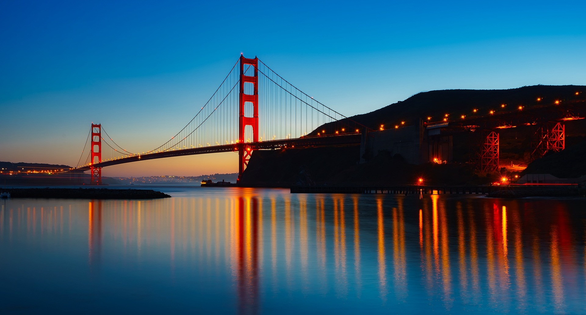 panorama, golden gate bridge, san francisco bay